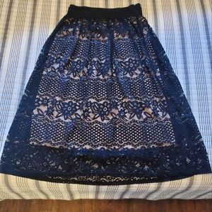 Small Black Lace and Tan Metrowear Skirt